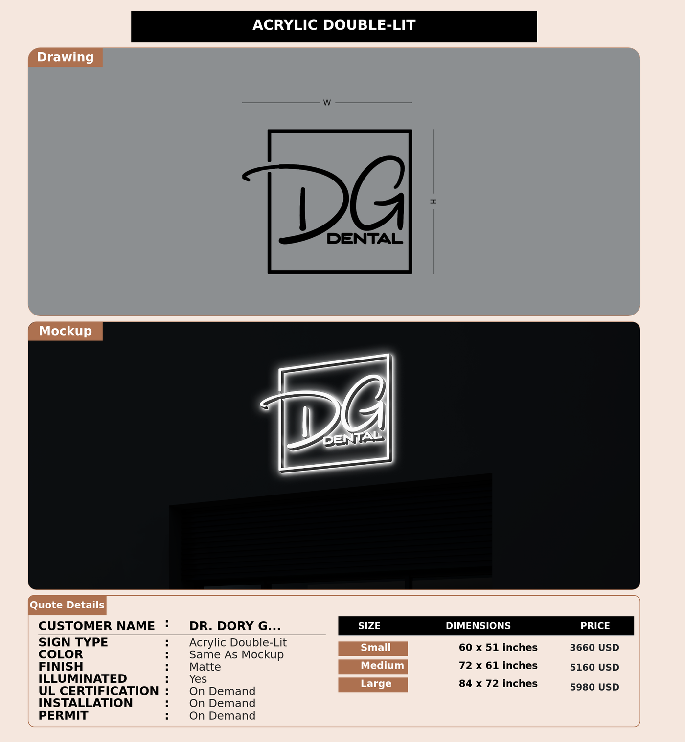 CUSTOM MOCKUP SIGN FOR Dr. Dory Green