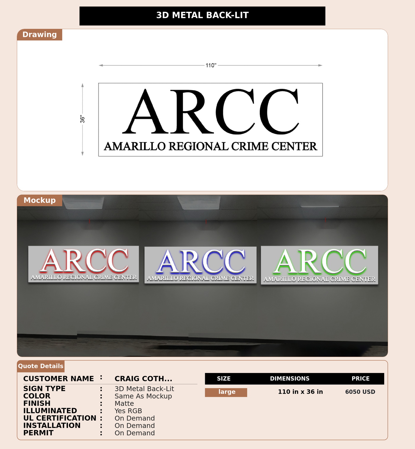 CUSTOM MOCKUP SIGN FOR Craig Cothrin