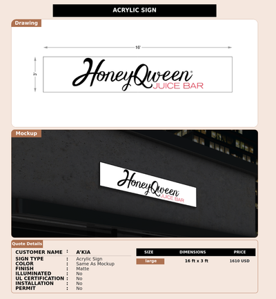 CUSTOM MOCKUP SIGN FOR A’kia