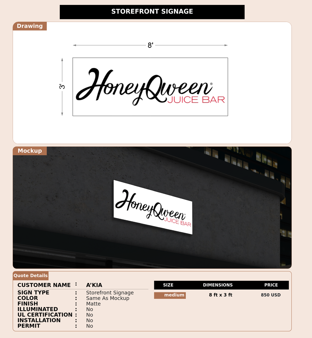 CUSTOM MOCKUP SIGN FOR A’kia