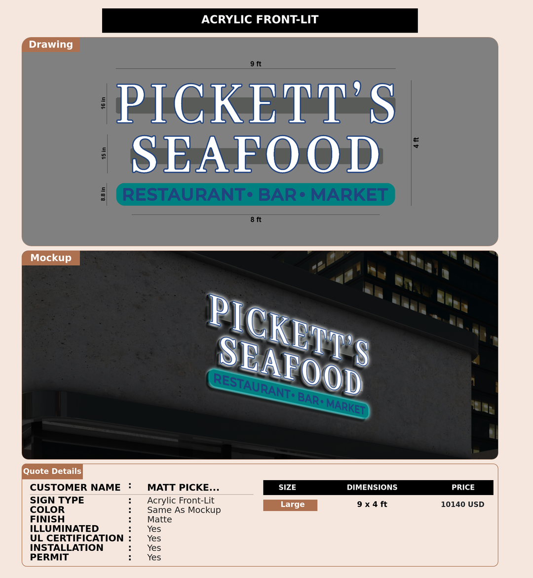 CUSTOM MOCKUP SIGN FOR Matt Pickett