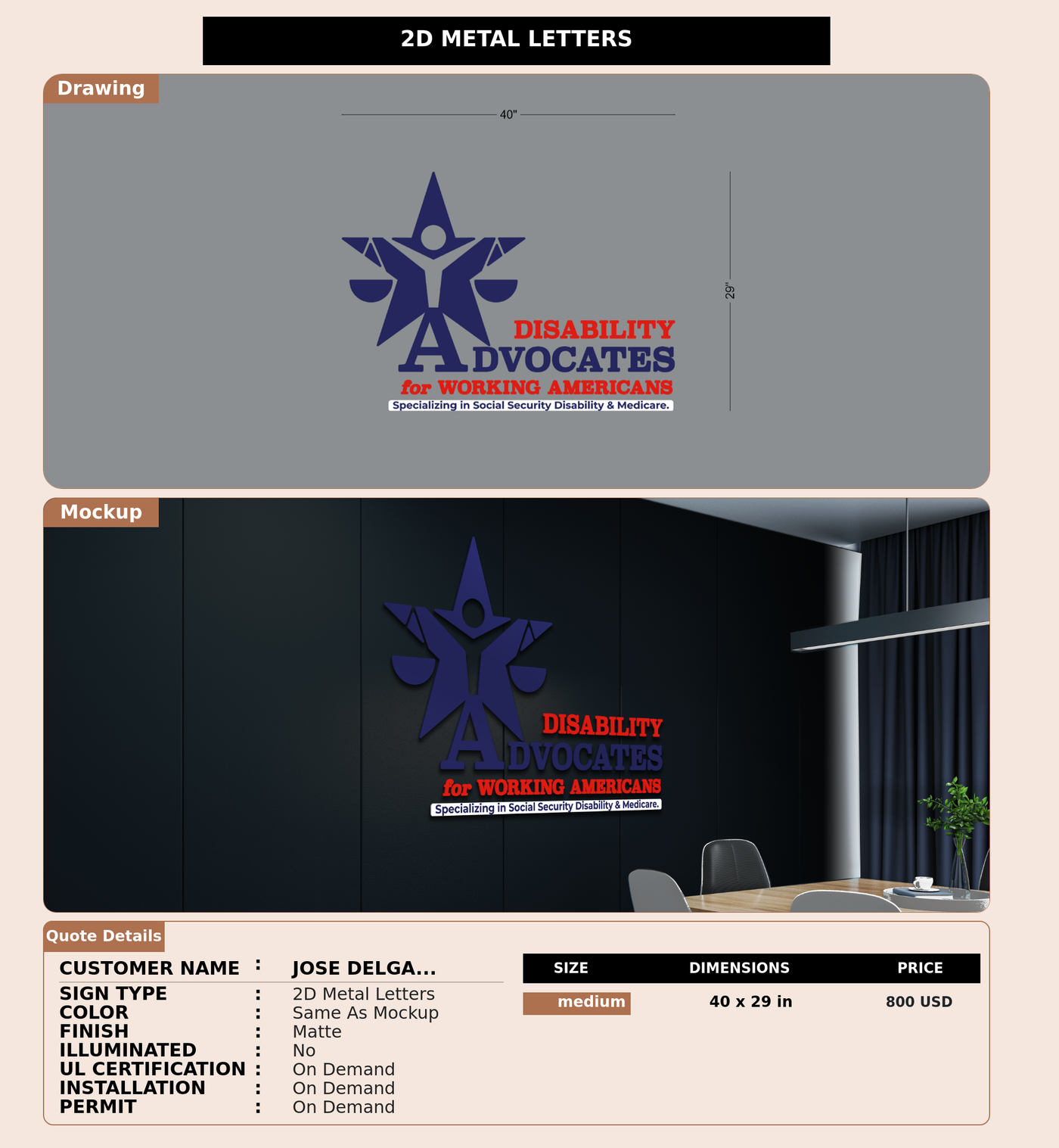 CUSTOM MOCKUP SIGN FOR Jose Delgado