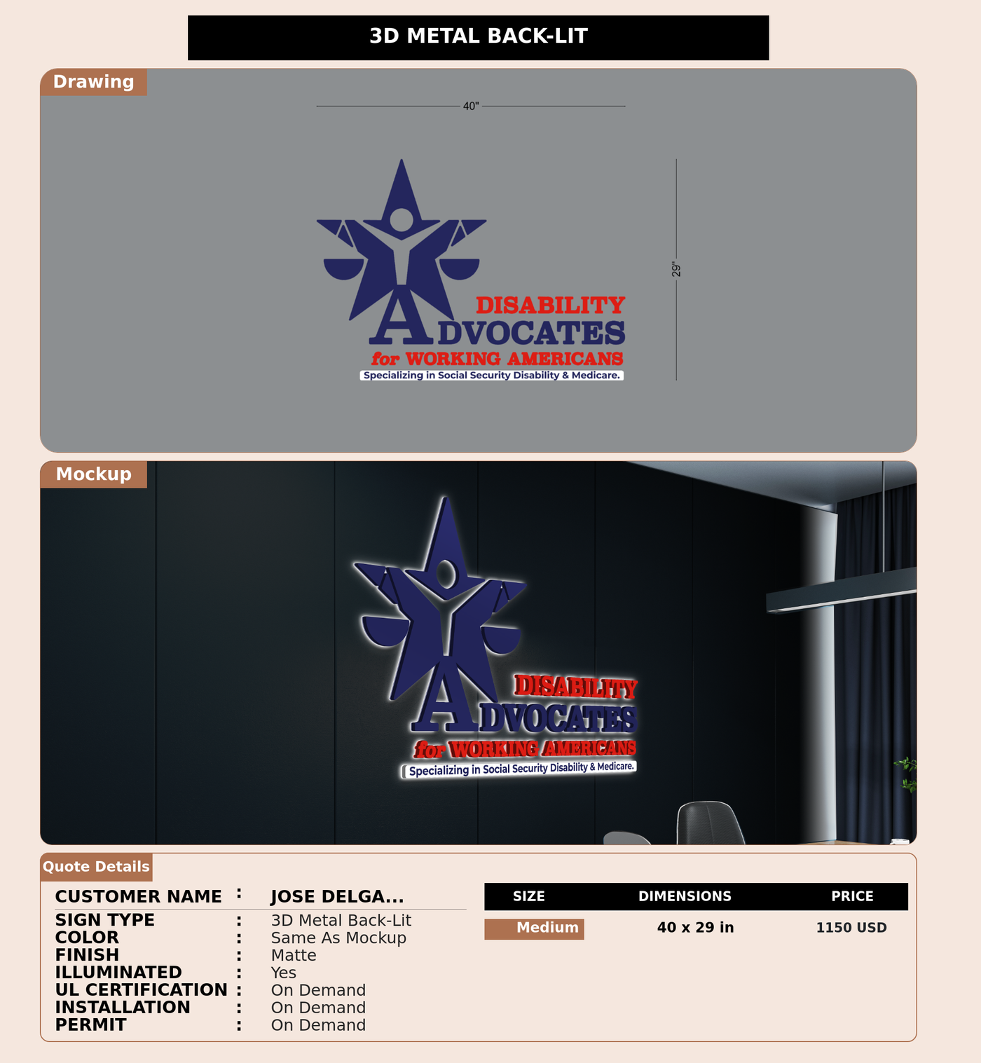 CUSTOM MOCKUP SIGN FOR Jose Delgado
