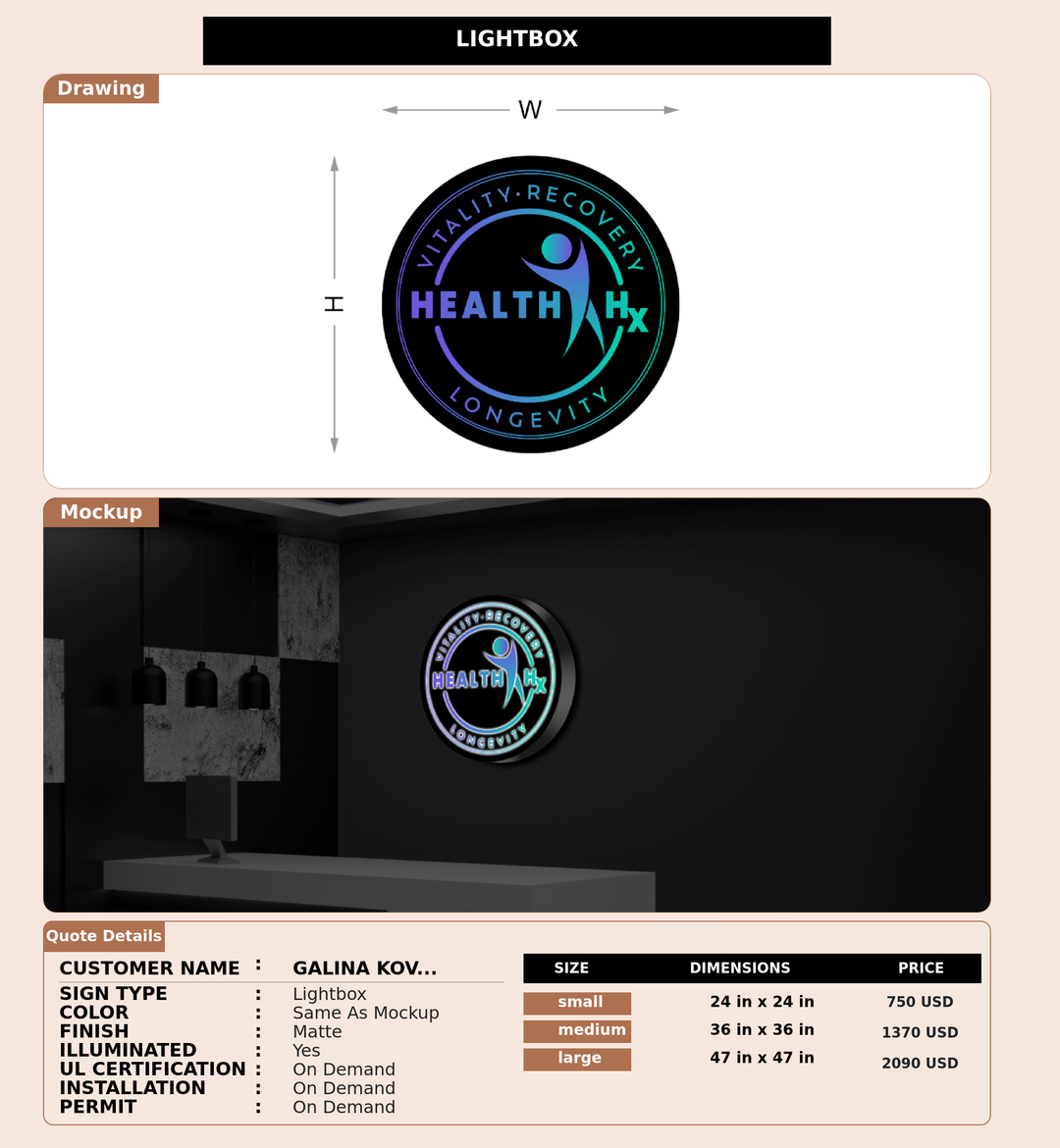 CUSTOM MOCKUP SIGN FOR Galina Kovalenko
