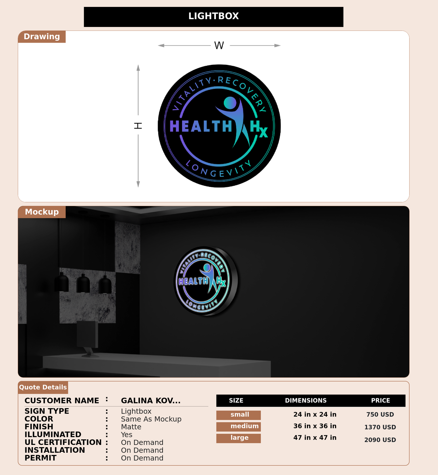 CUSTOM MOCKUP SIGN FOR Galina Kovalenko