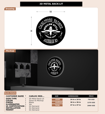 CUSTOM MOCKUP SIGN FOR carlos medina