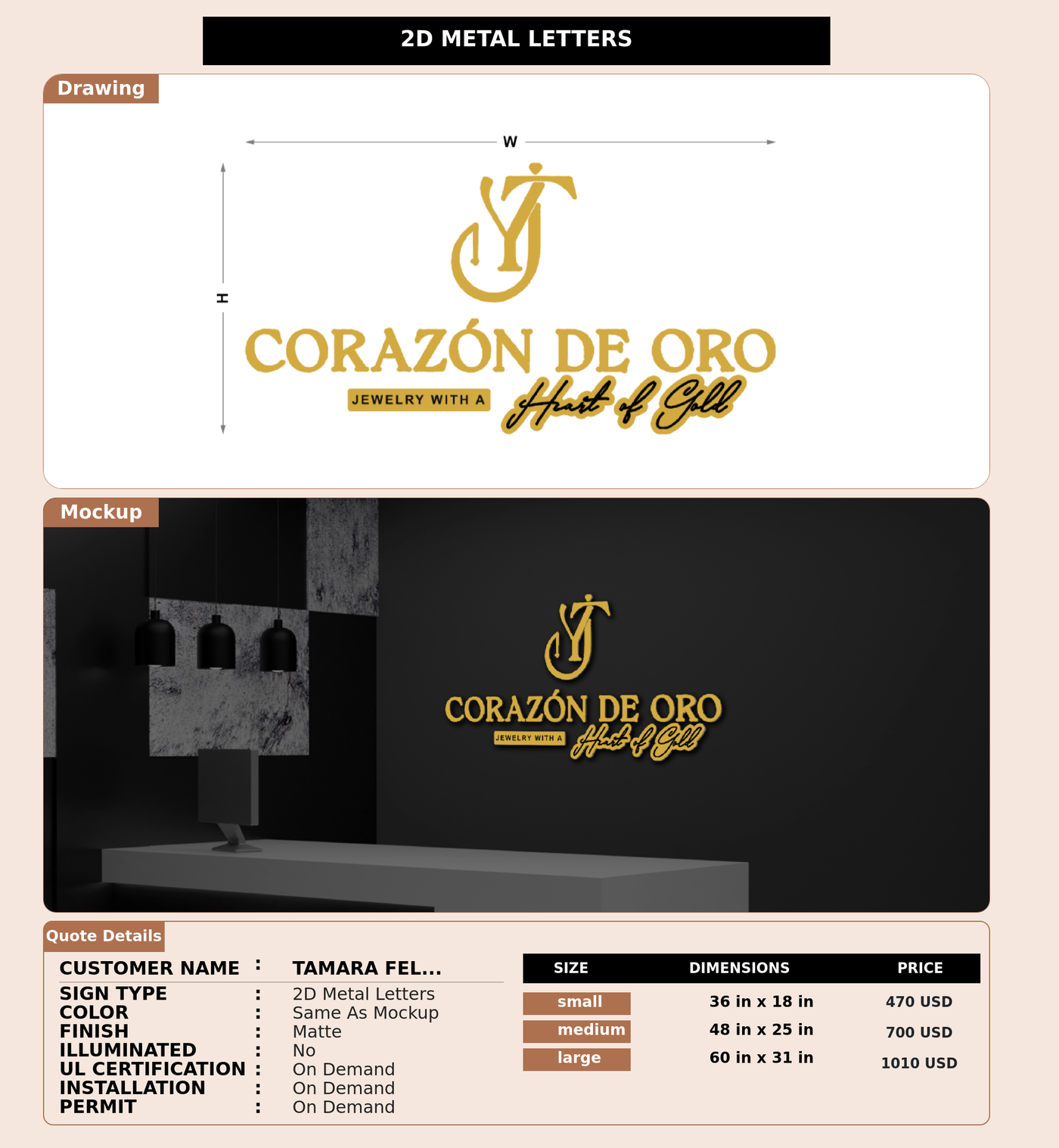 CUSTOM MOCKUP SIGN FOR Tamara Feliciano