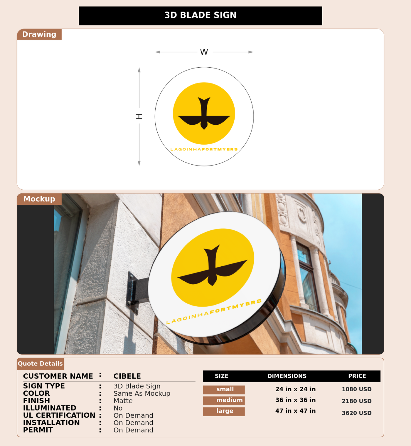CUSTOM MOCKUP SIGN FOR Cibele