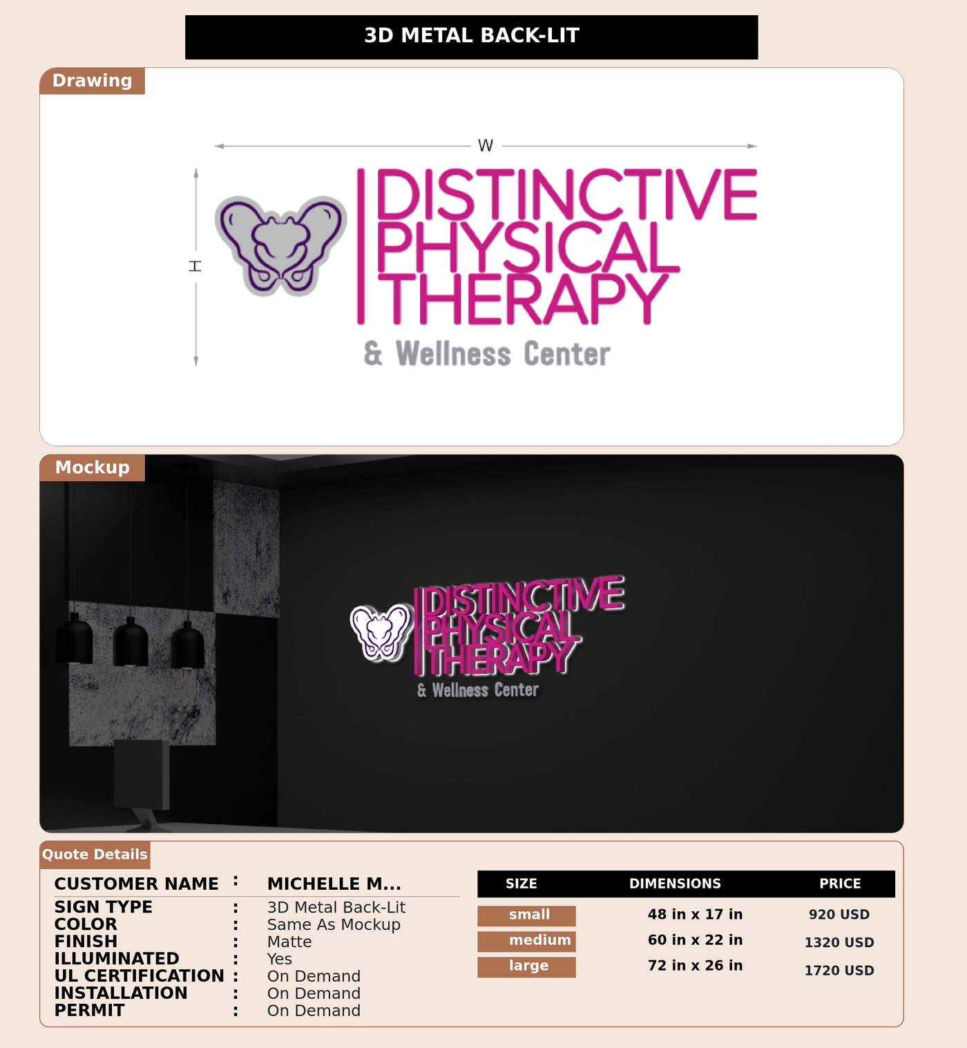 CUSTOM MOCKUP SIGN FOR Michelle Moore