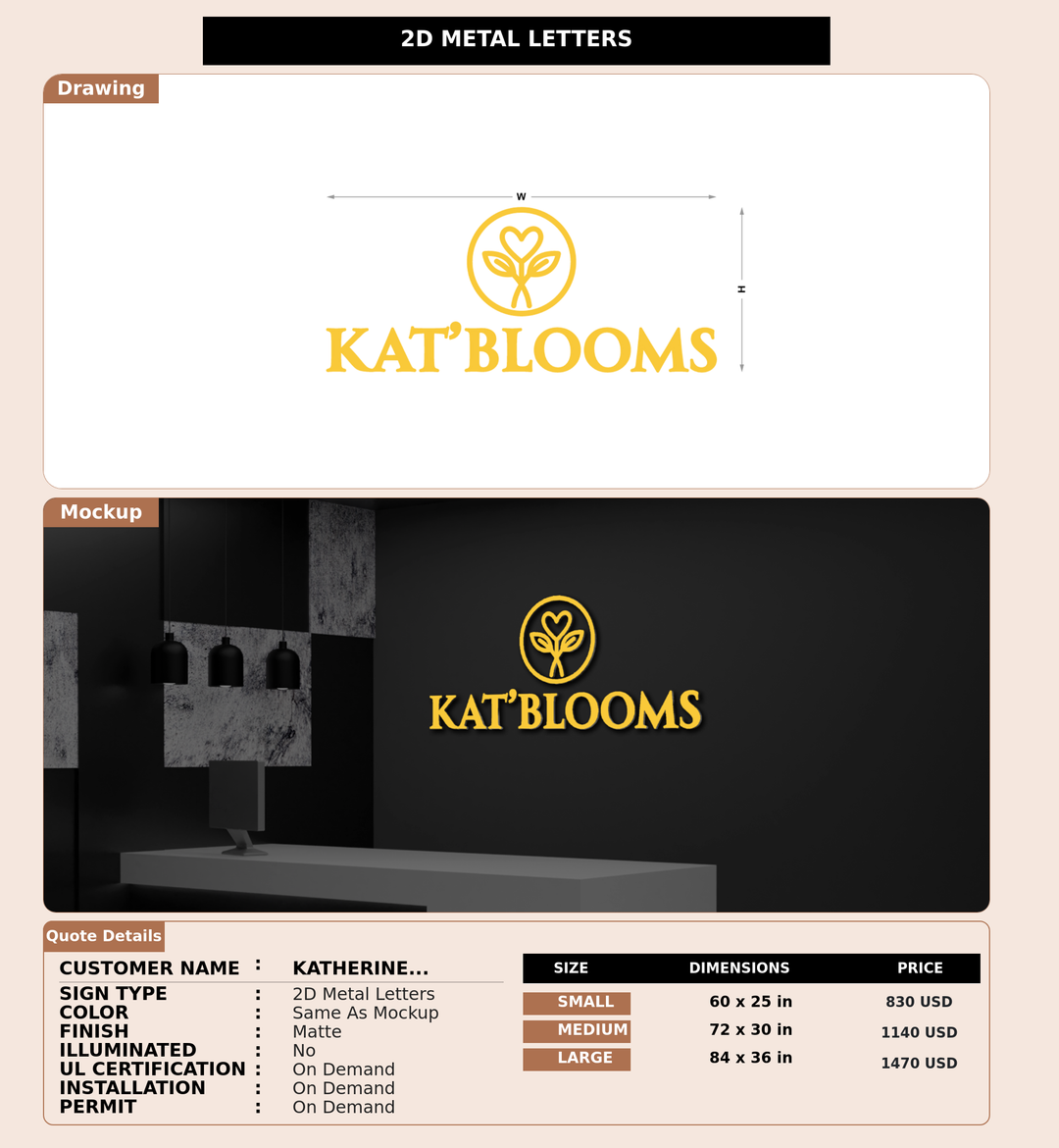 CUSTOM MOCKUP SIGN FOR Katherine Garden