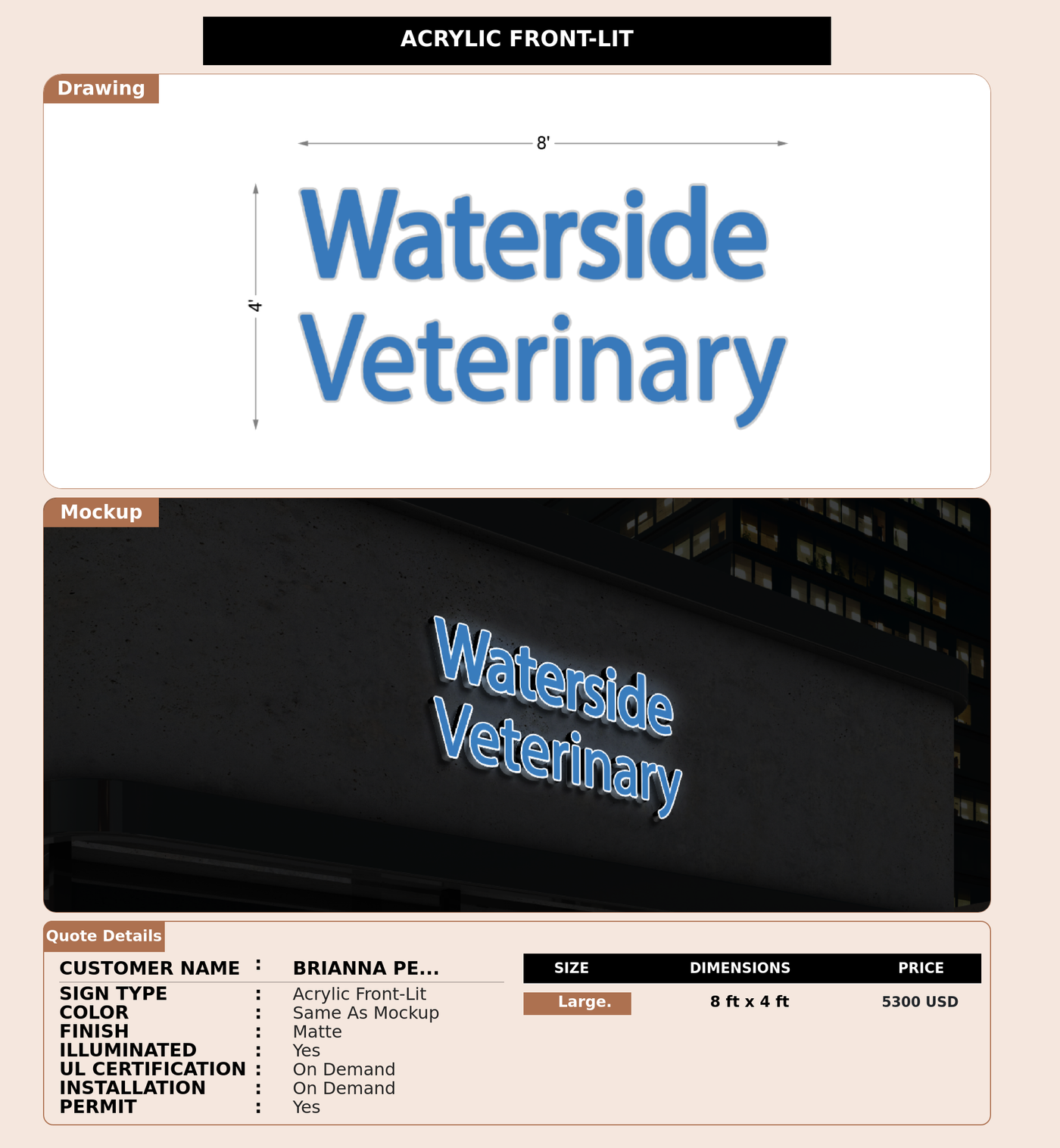 CUSTOM MOCKUP SIGN FOR Brianna Petriella