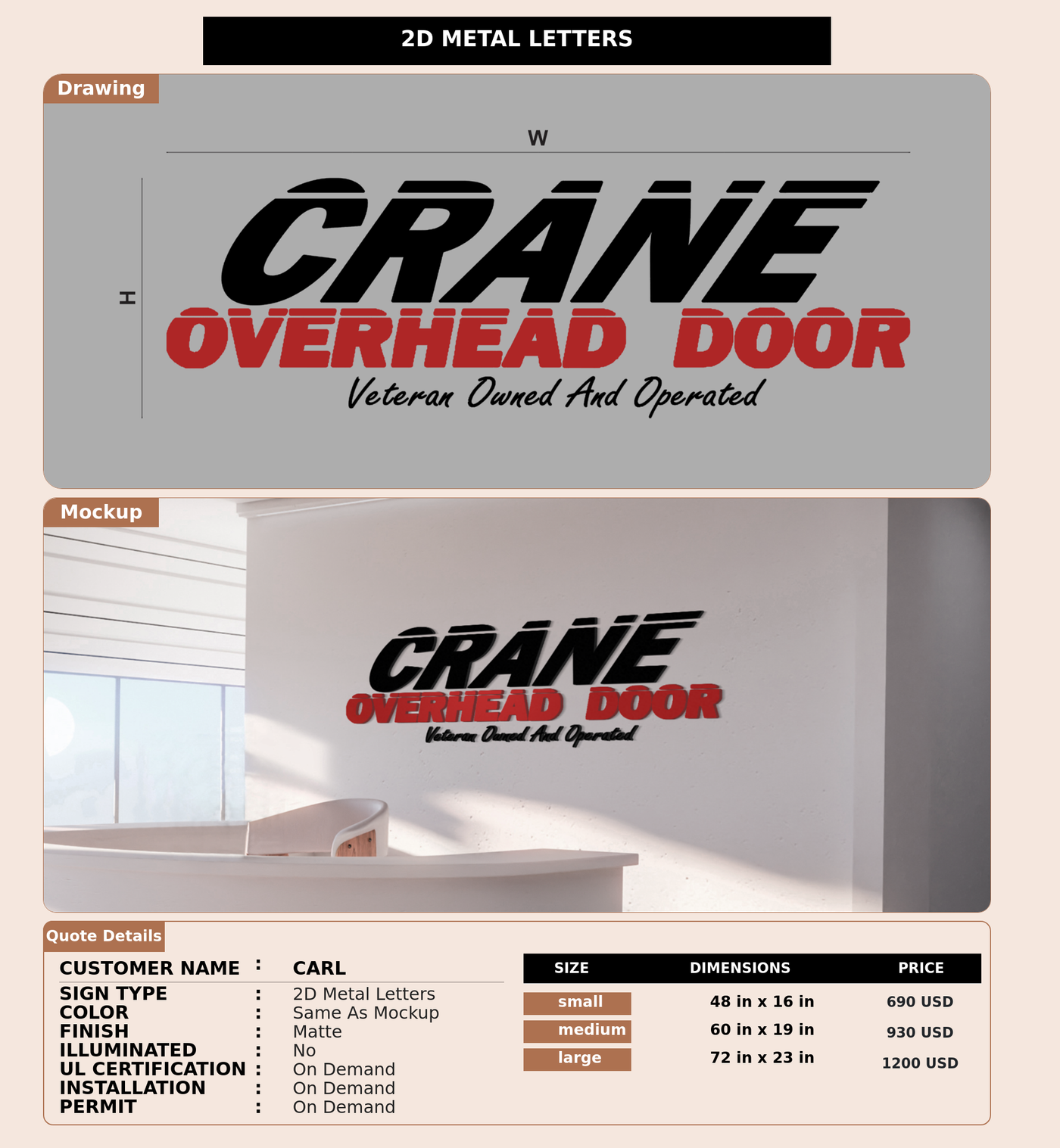 CUSTOM MOCKUP SIGN FOR Carl