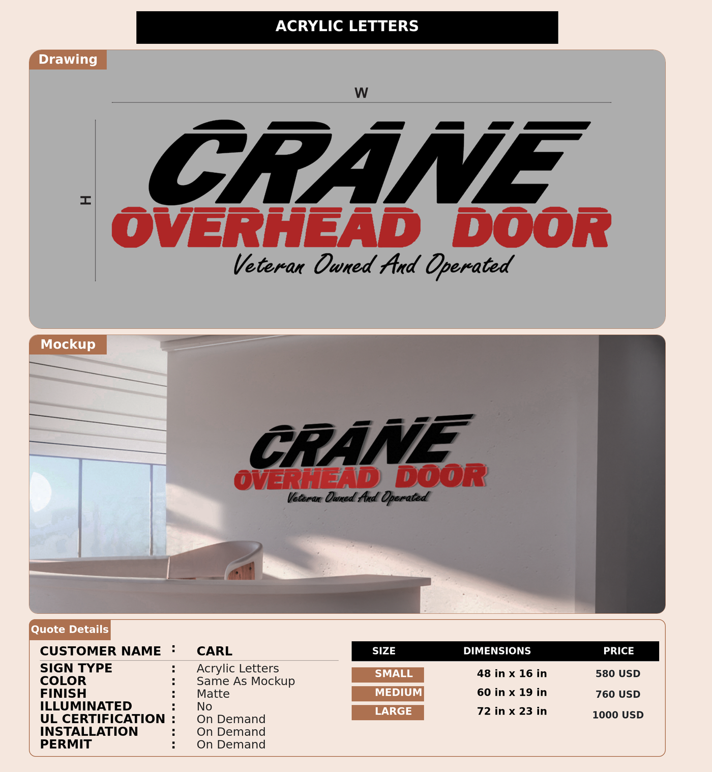 CUSTOM MOCKUP SIGN FOR Carl
