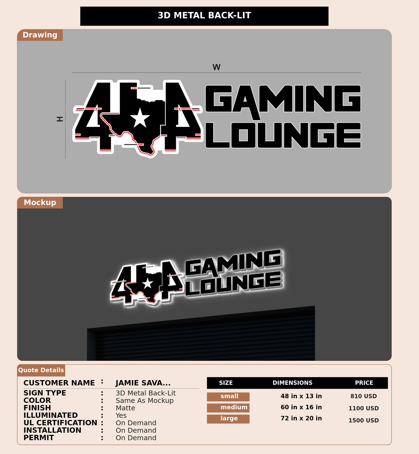 CUSTOM MOCKUP SIGN FOR Jamie Savage