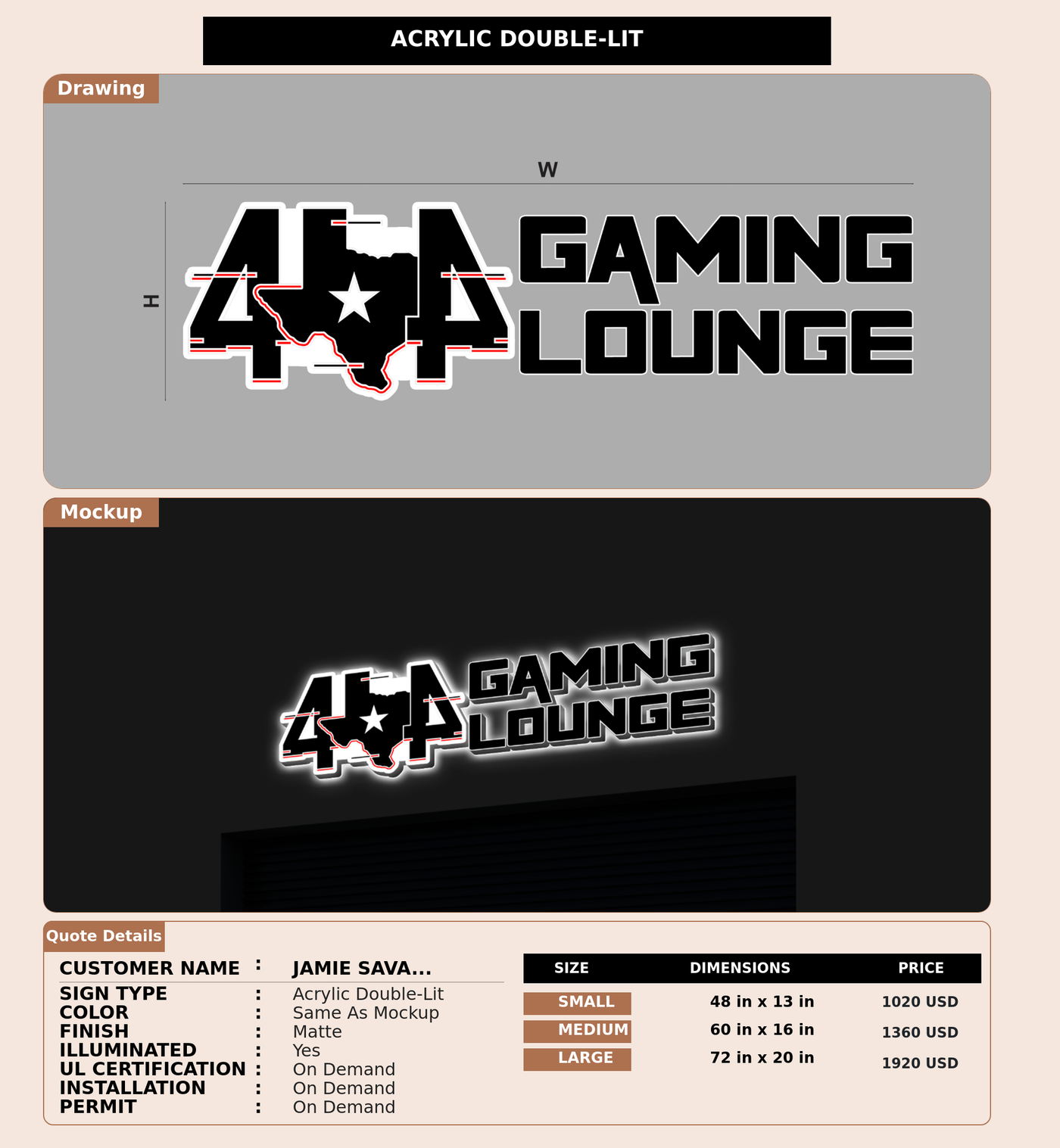CUSTOM MOCKUP SIGN FOR Jamie Savage