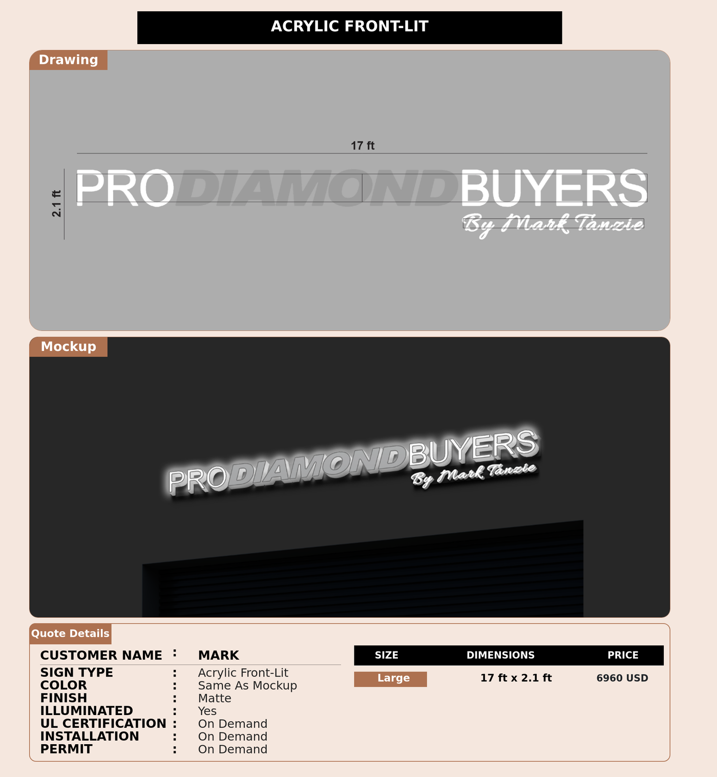 CUSTOM MOCKUP SIGN FOR Mark
