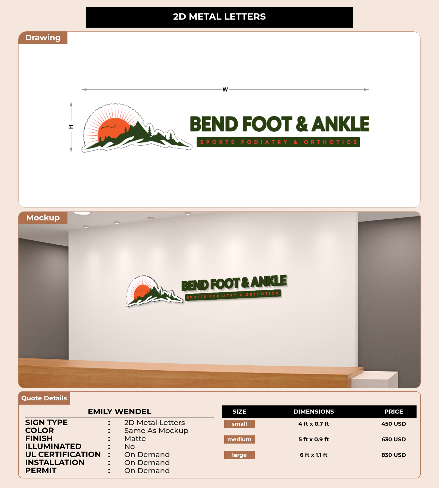 CUSTOM MOCKUP SIGN FOR Emily Wendel