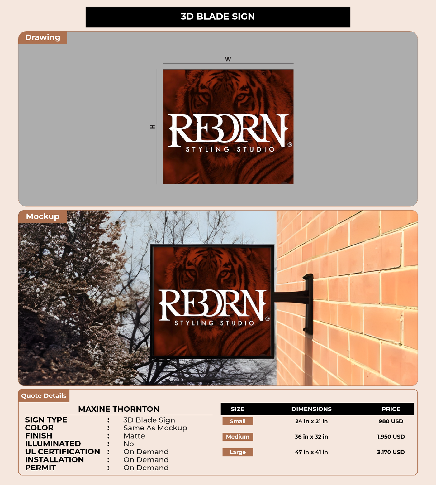 CUSTOM MOCKUP SIGN FOR Maxine Thornton