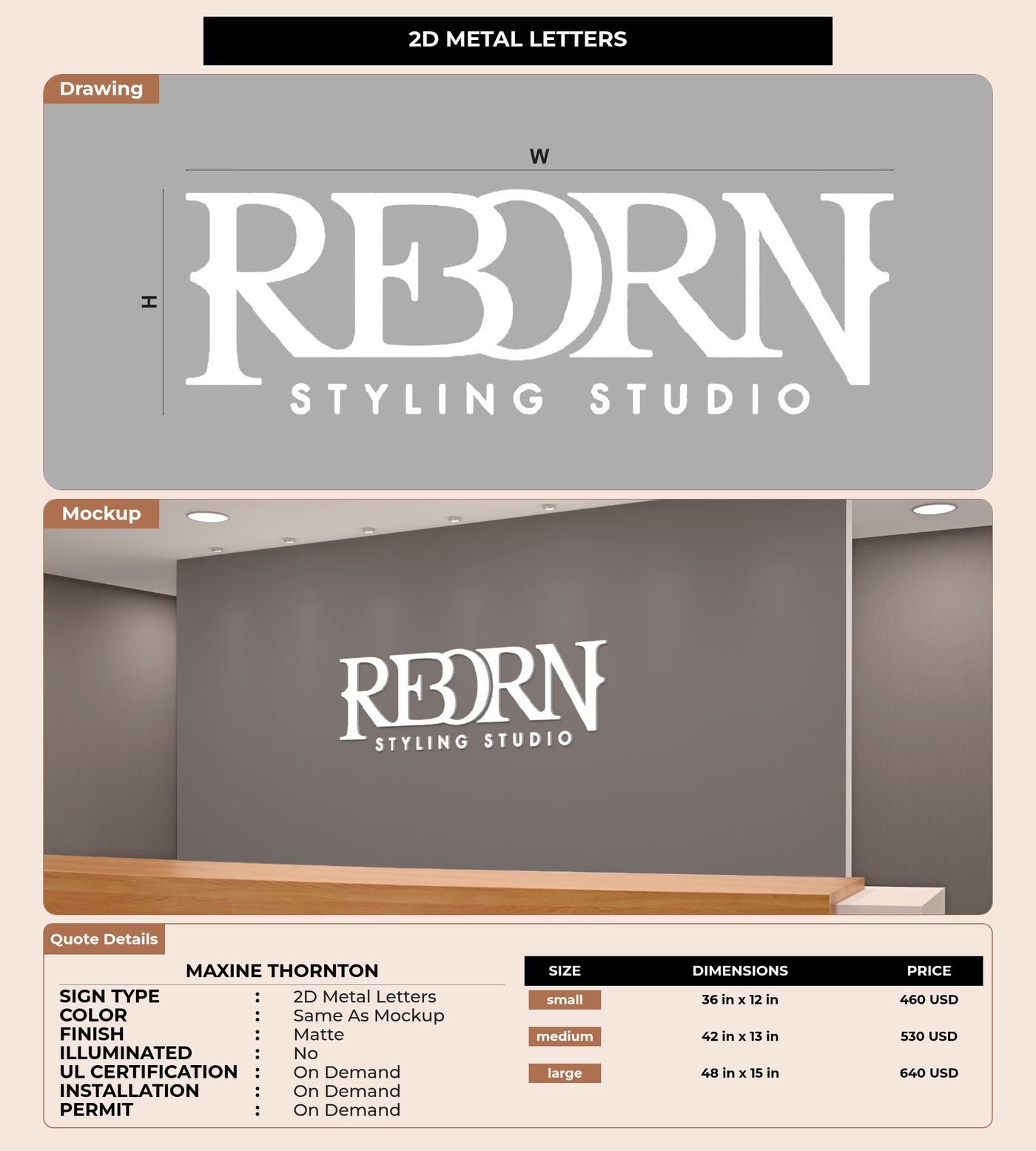 CUSTOM MOCKUP SIGN FOR Maxine Thornton