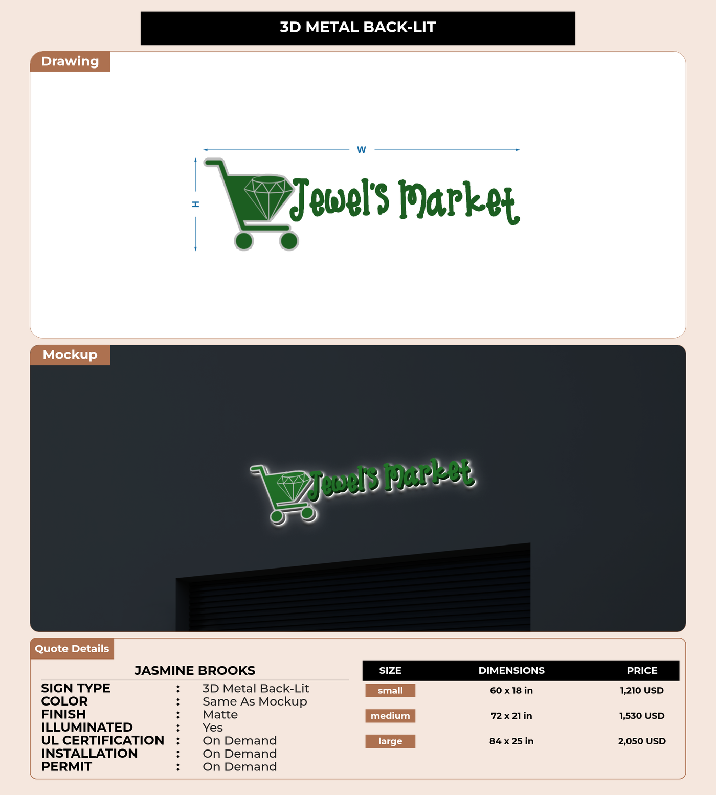 CUSTOM MOCKUP SIGN FOR Jasmine brooks