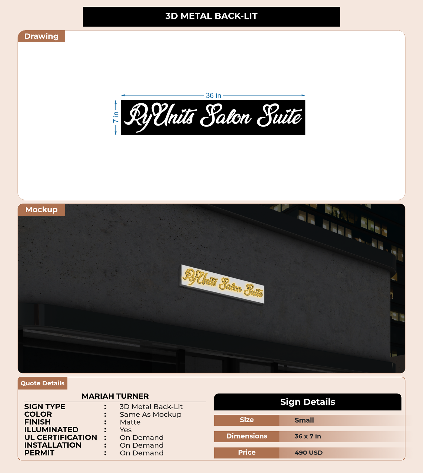 CUSTOM MOCKUP SIGN FOR mariah turner
