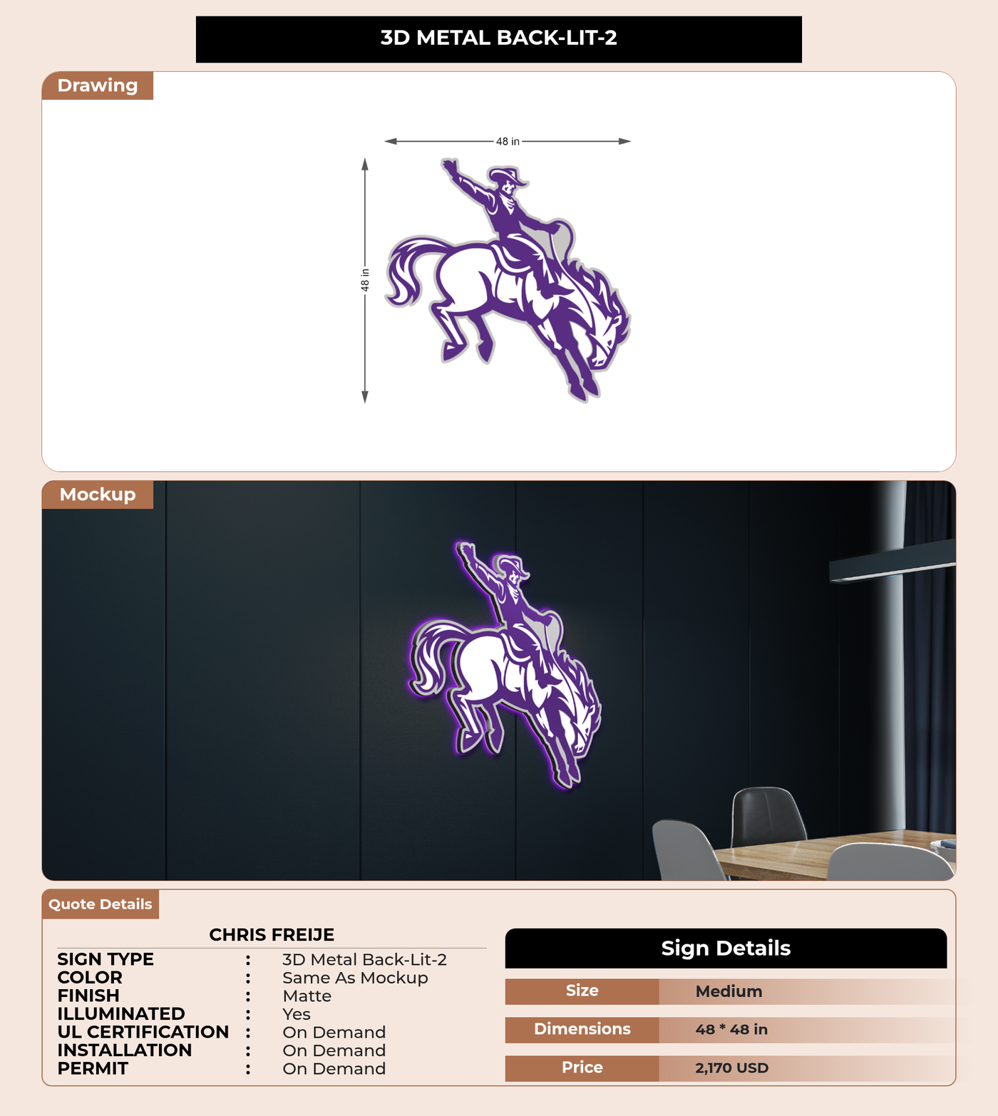 CUSTOM MOCKUP SIGN FOR Chris Freije