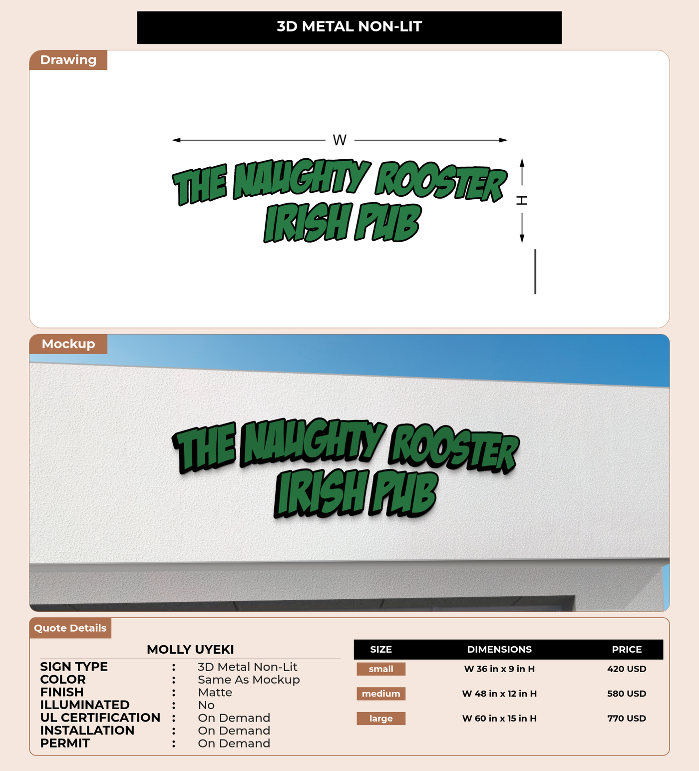 CUSTOM MOCKUP SIGN FOR Molly Uyeki