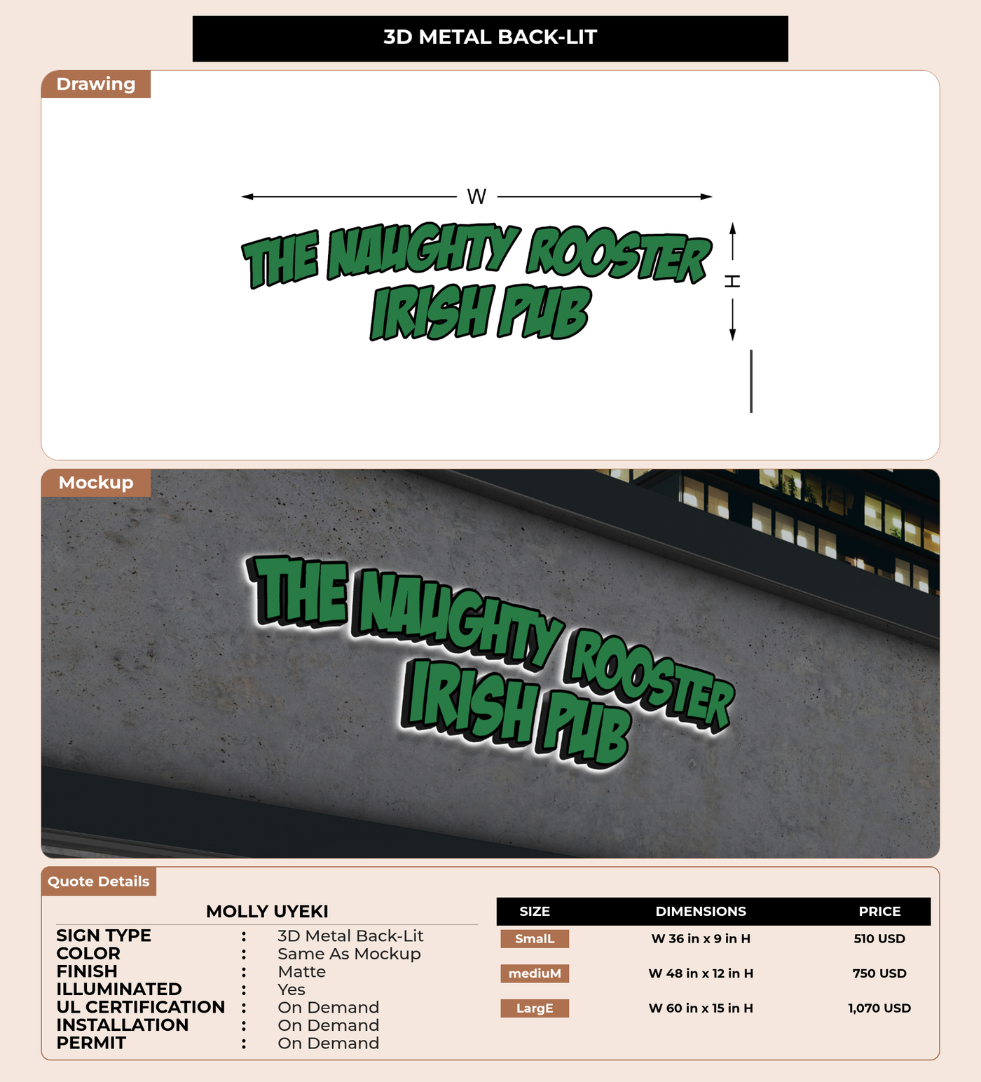 CUSTOM MOCKUP SIGN FOR Molly Uyeki