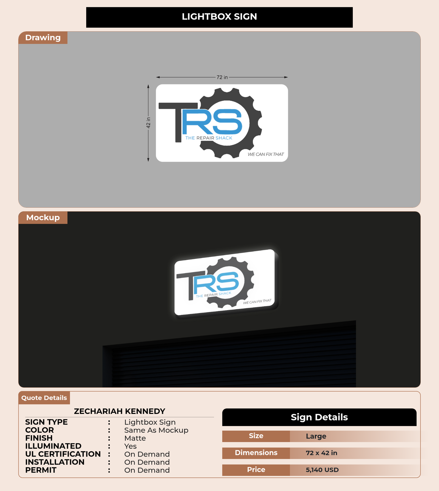 CUSTOM MOCKUP SIGN FOR Zechariah Kennedy