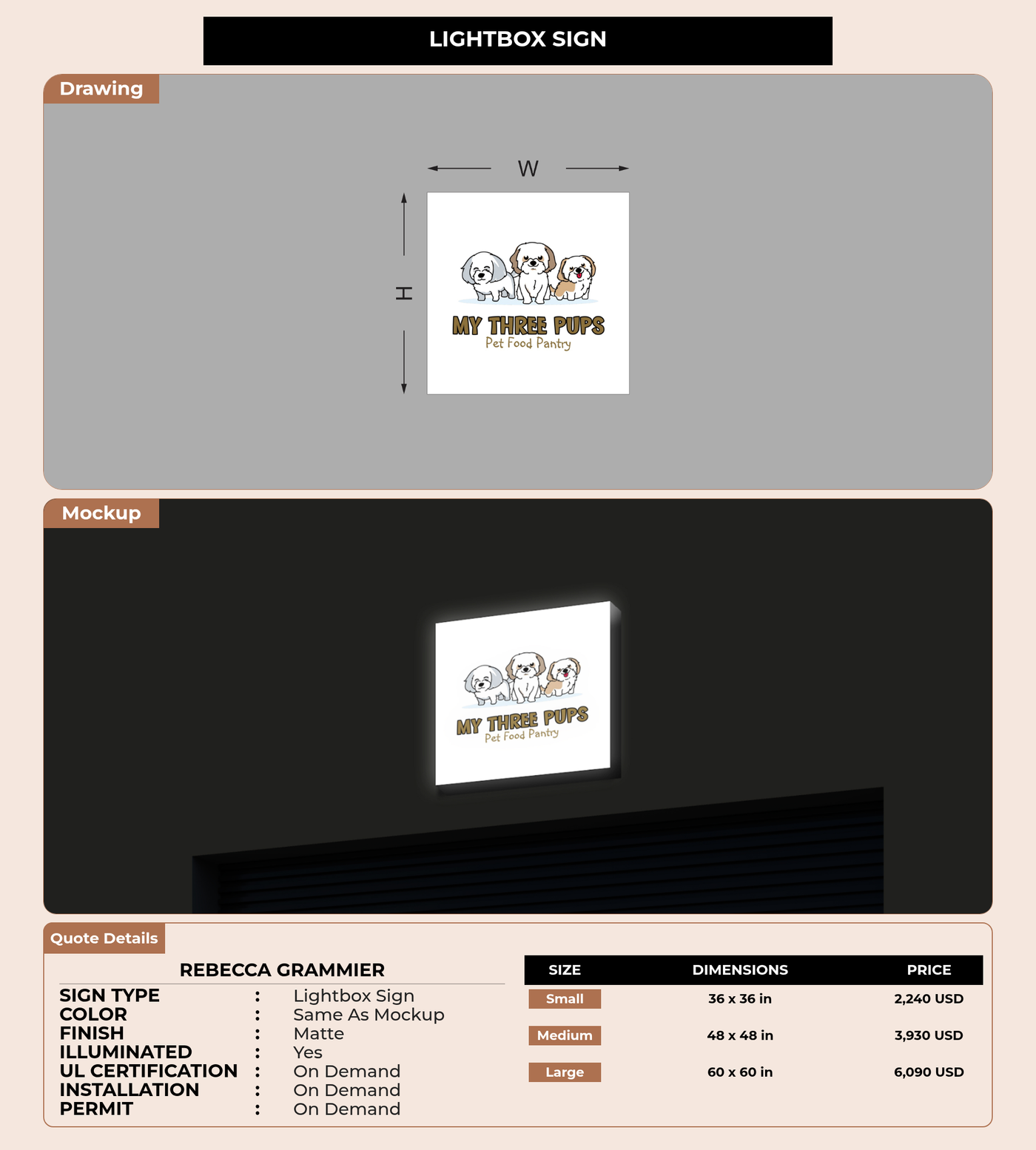CUSTOM MOCKUP SIGN FOR Rebecca Grammier