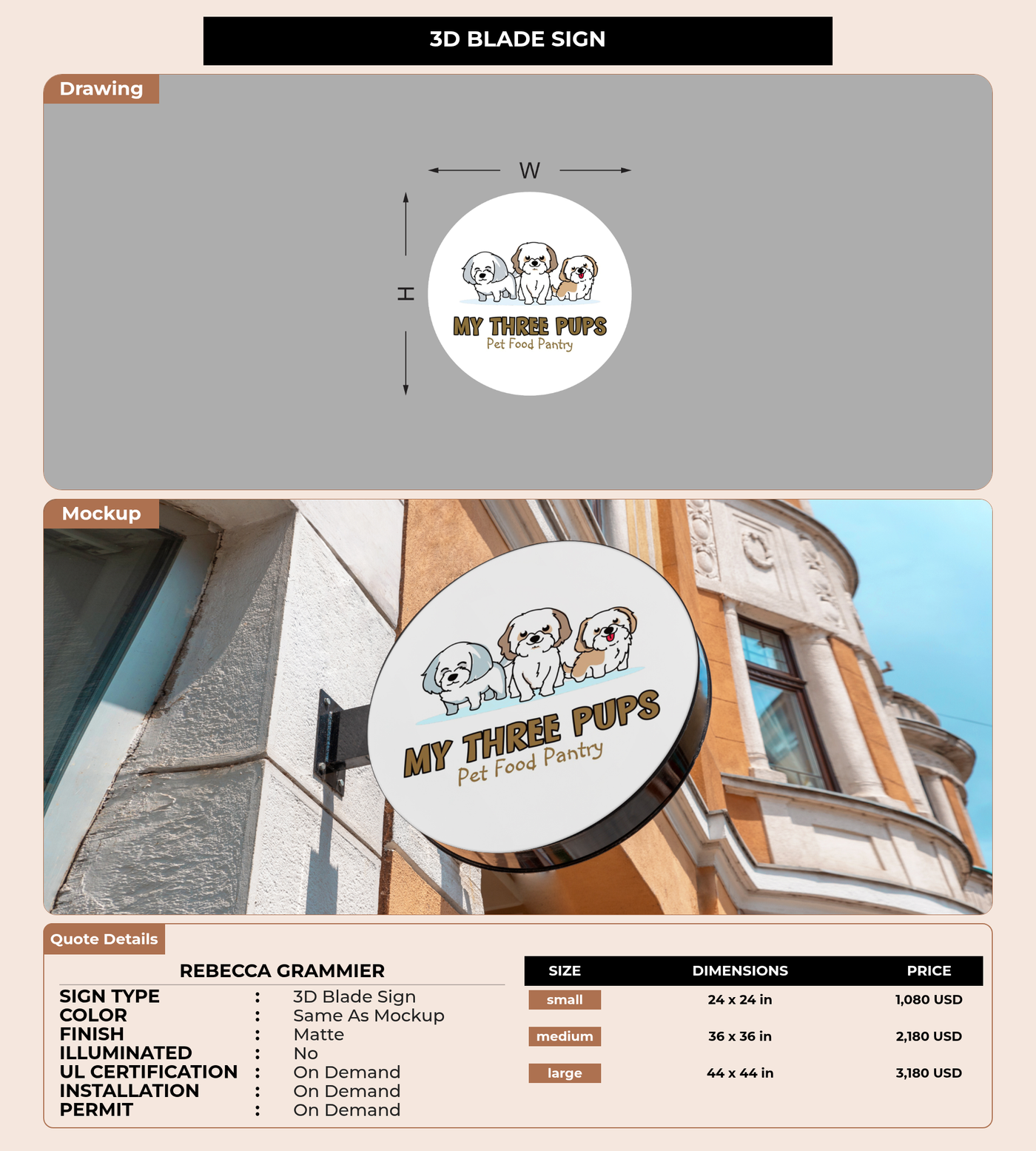 CUSTOM MOCKUP SIGN FOR Rebecca Grammier