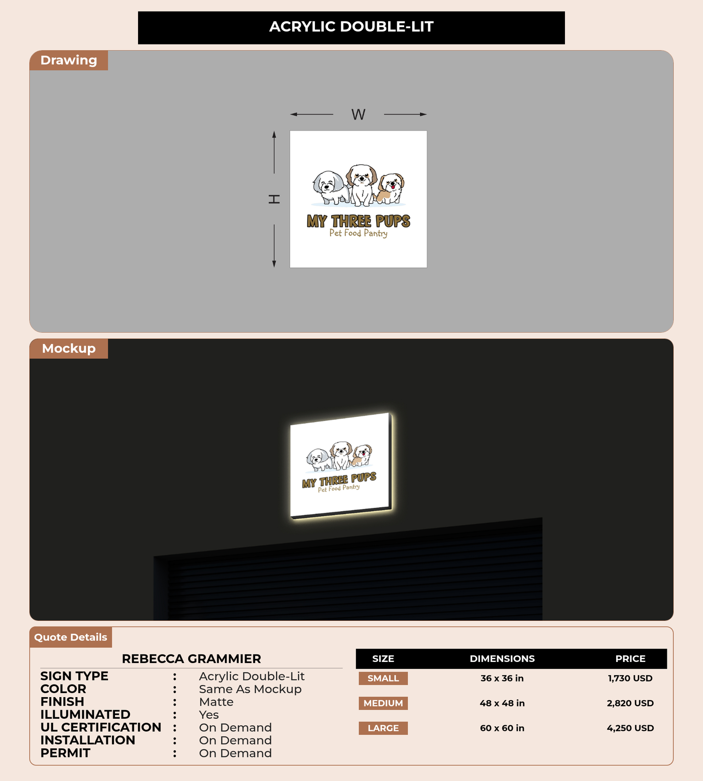 CUSTOM MOCKUP SIGN FOR Rebecca Grammier