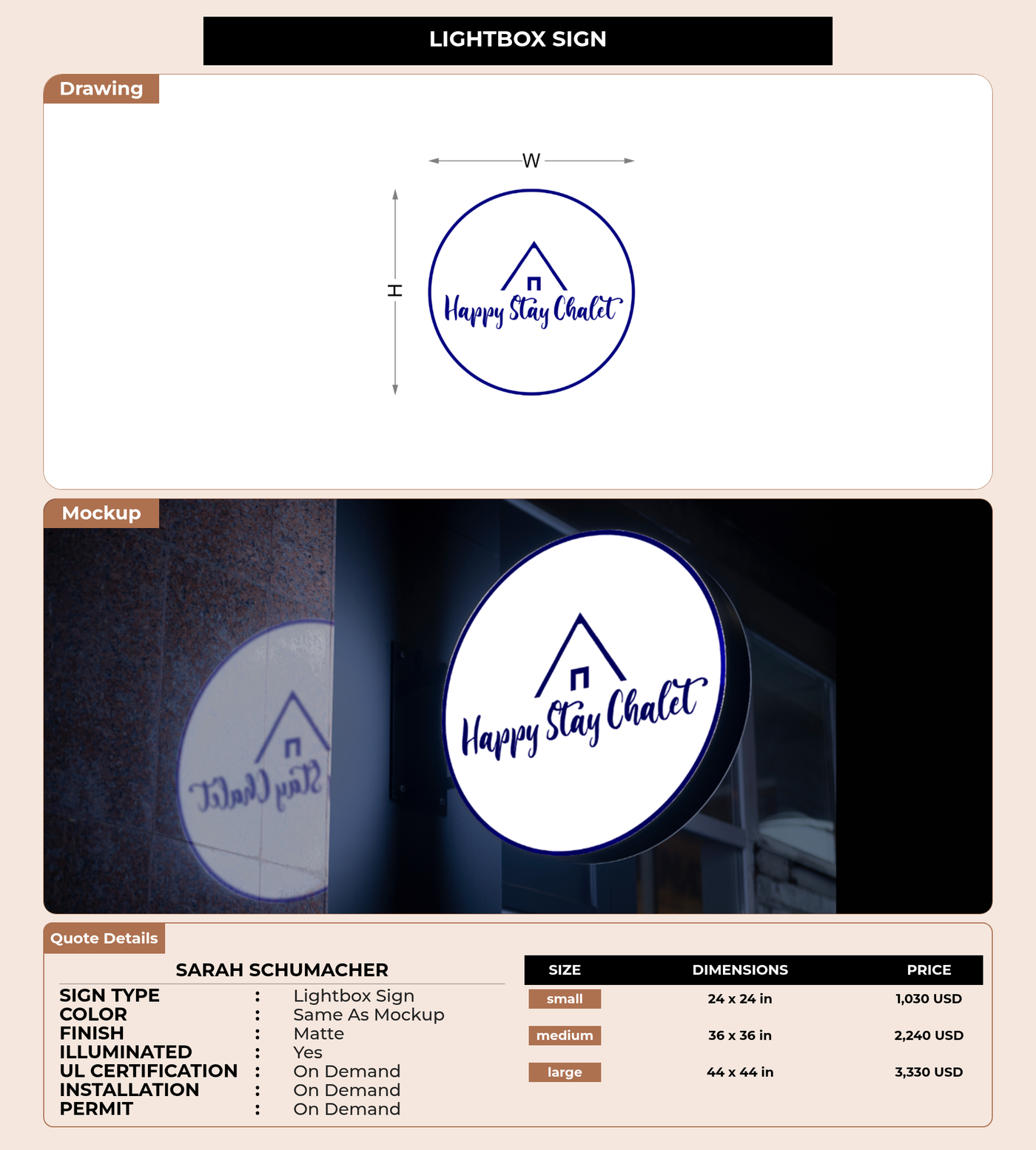 CUSTOM MOCKUP SIGN FOR Sarah Schumacher