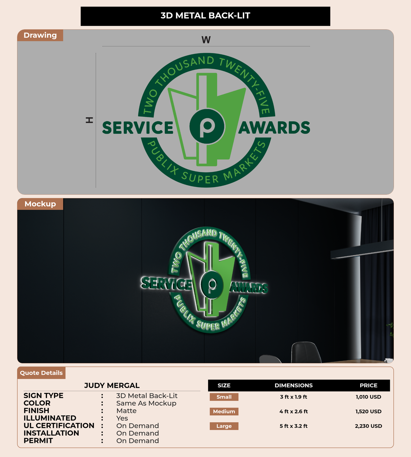 CUSTOM MOCKUP SIGN FOR Judy Mergal