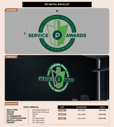 CUSTOM MOCKUP SIGN FOR Judy Mergal