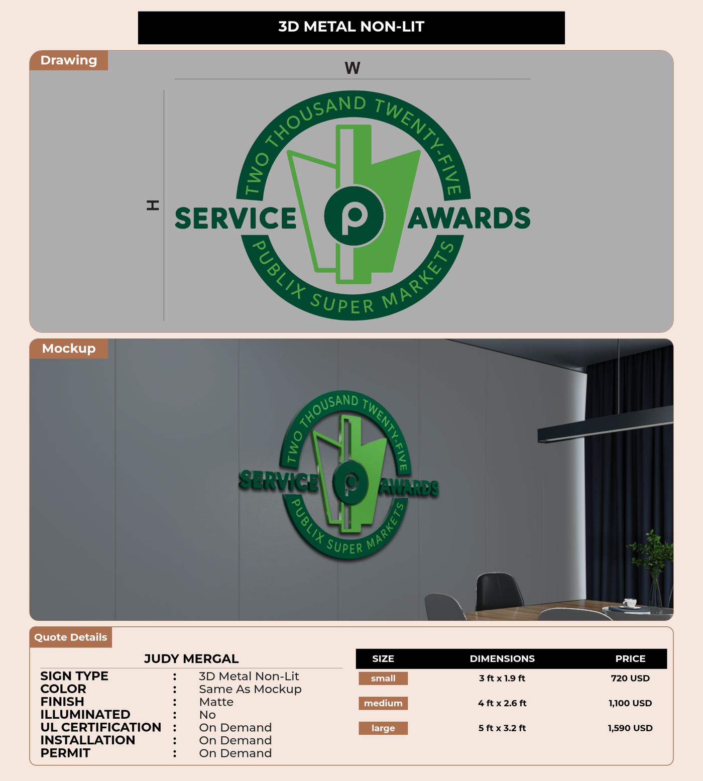 CUSTOM MOCKUP SIGN FOR Judy Mergal