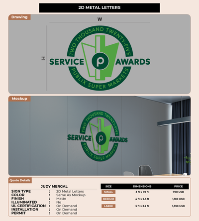 CUSTOM MOCKUP SIGN FOR Judy Mergal