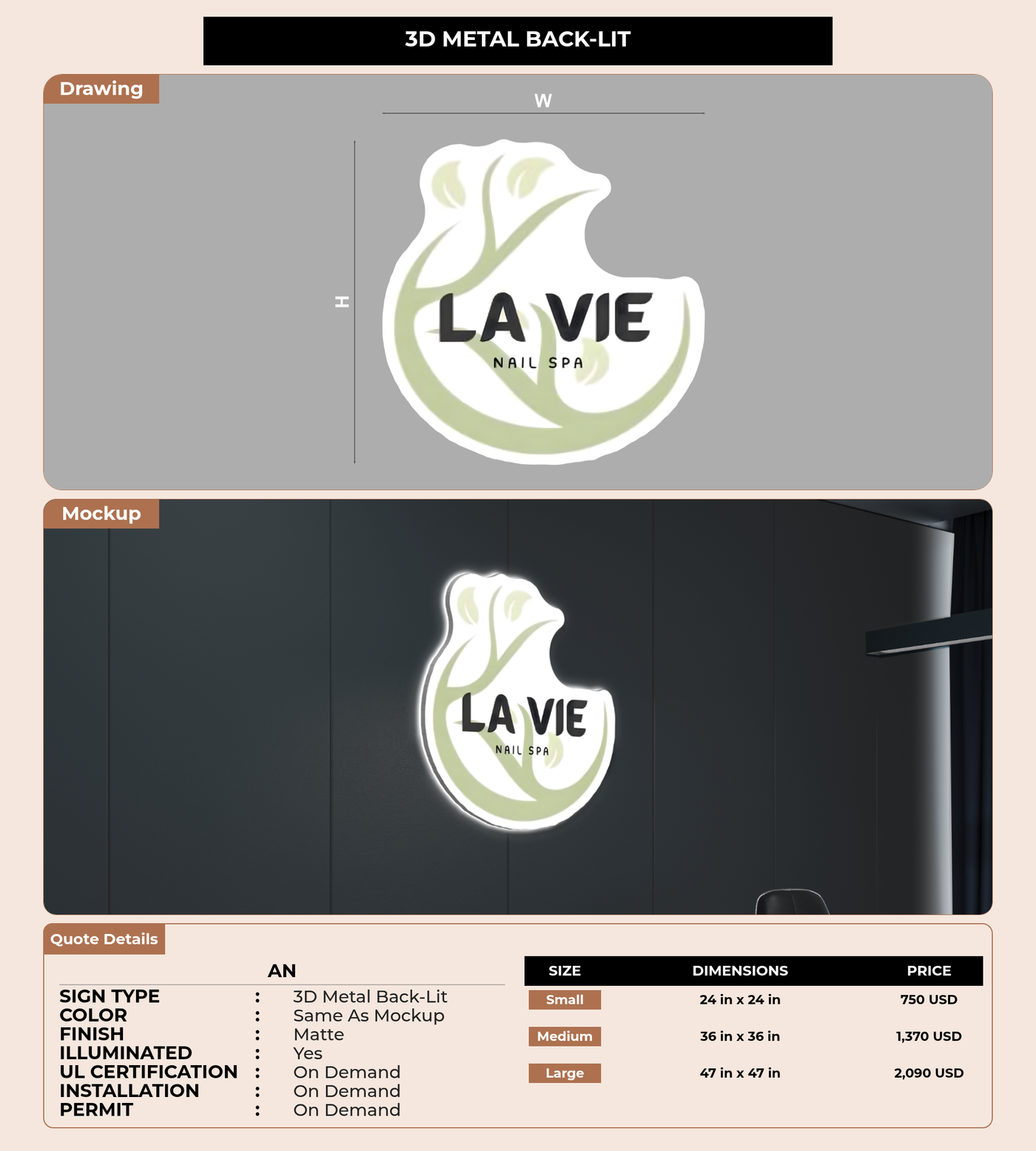 CUSTOM MOCKUP SIGN FOR An