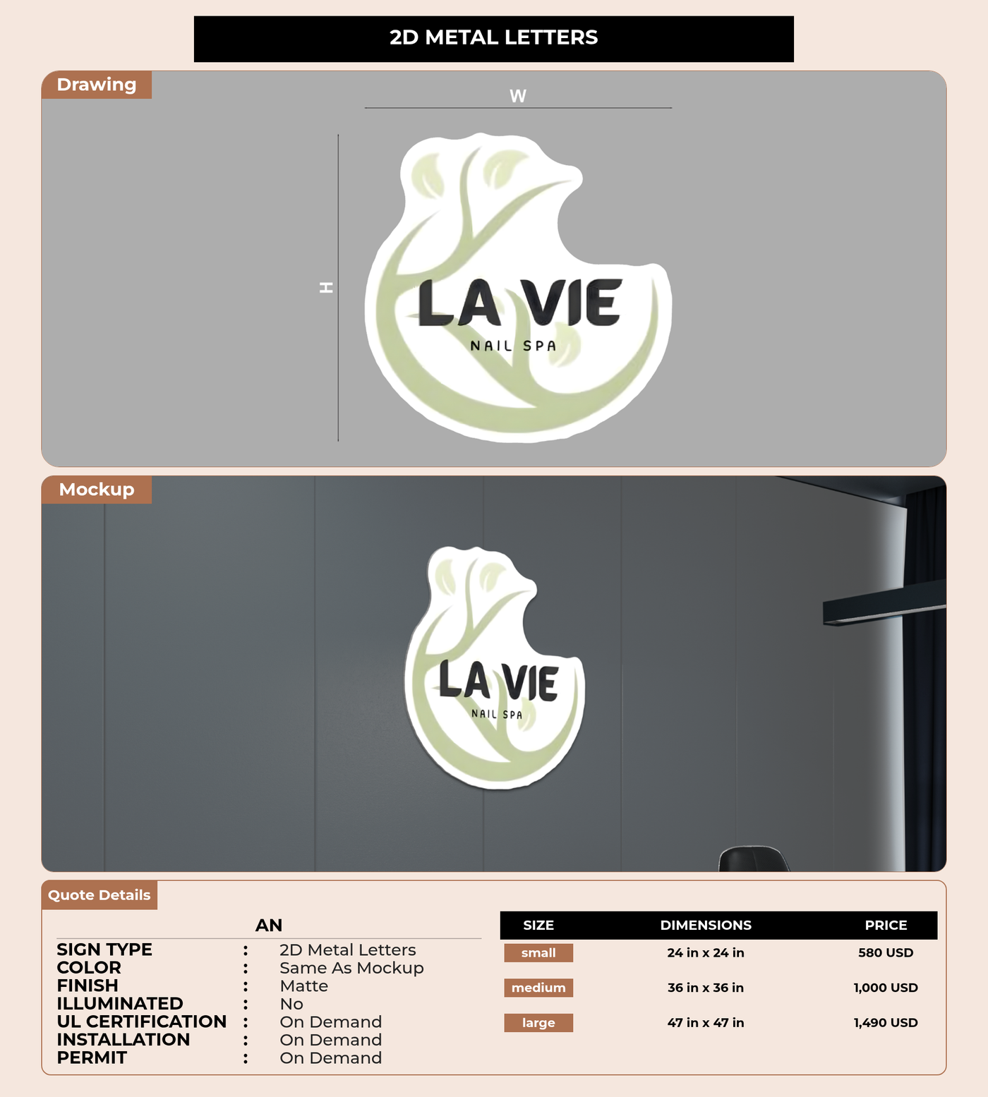 CUSTOM MOCKUP SIGN FOR An