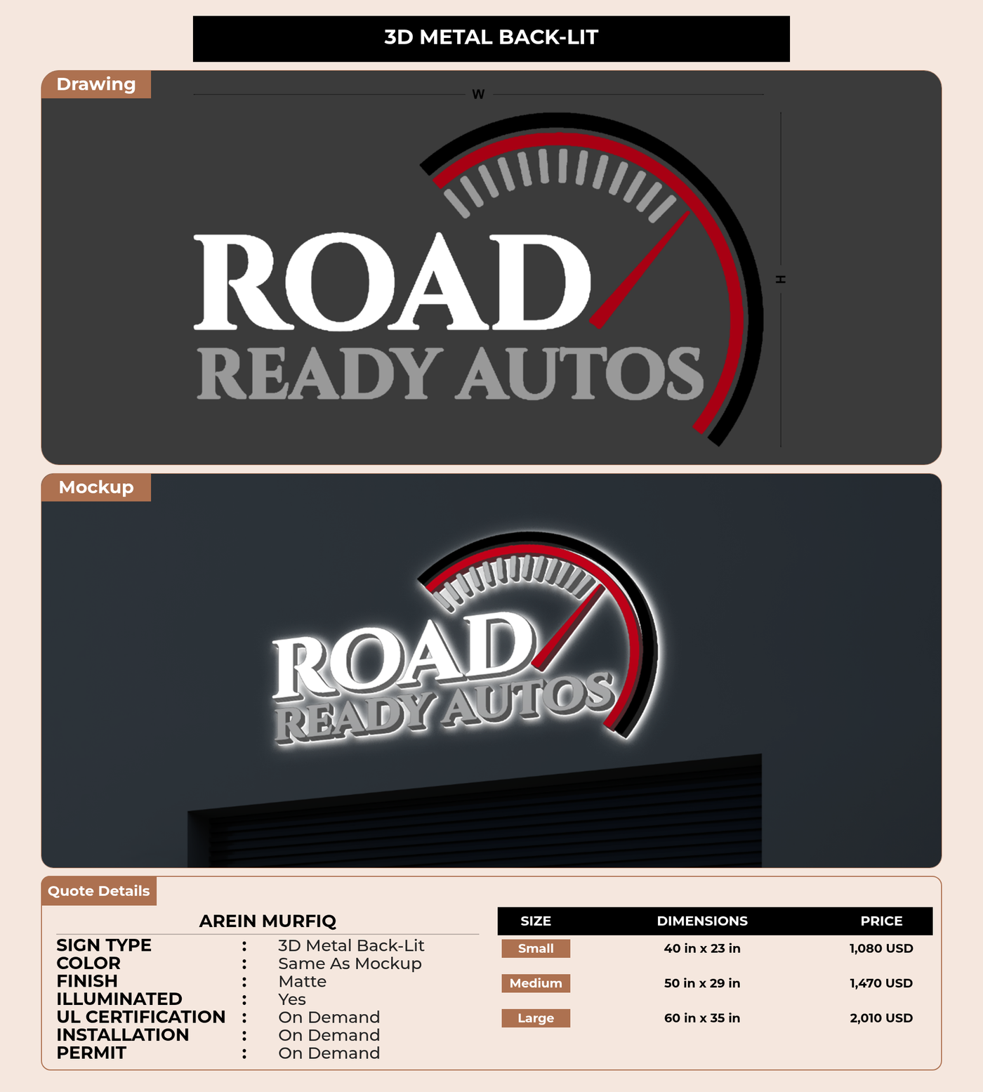 CUSTOM MOCKUP SIGN FOR Arein Murfiq