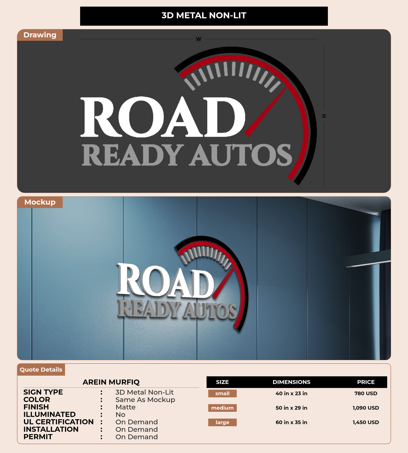 CUSTOM MOCKUP SIGN FOR Arein Murfiq