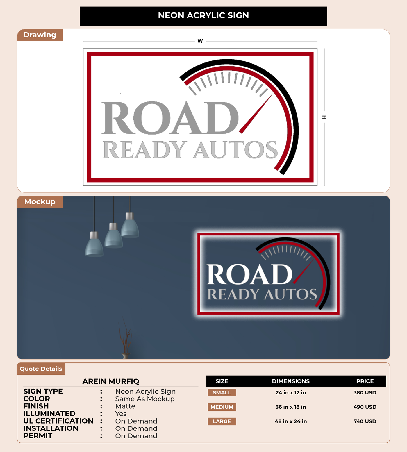 CUSTOM MOCKUP SIGN FOR Arein Murfiq