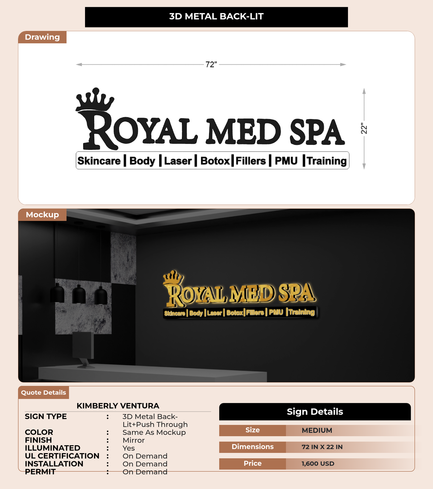 CUSTOM MOCKUP SIGN FOR Kimberly Ventura