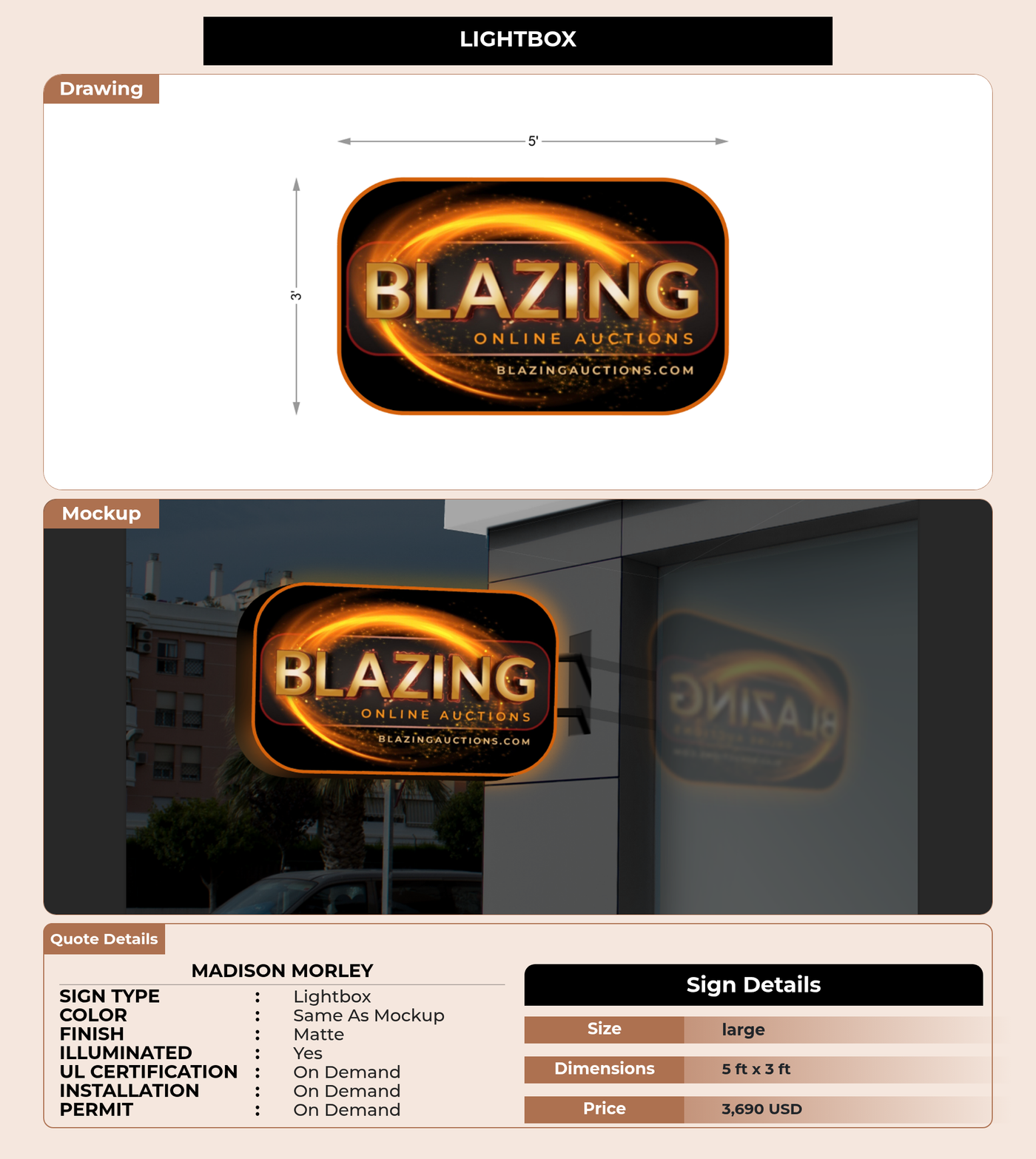 CUSTOM MOCKUP SIGN FOR Madison Morley
