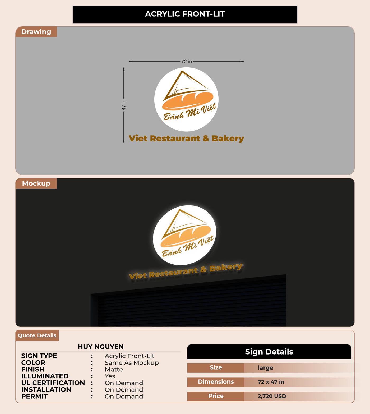 CUSTOM MOCKUP SIGN FOR Huy Nguyen