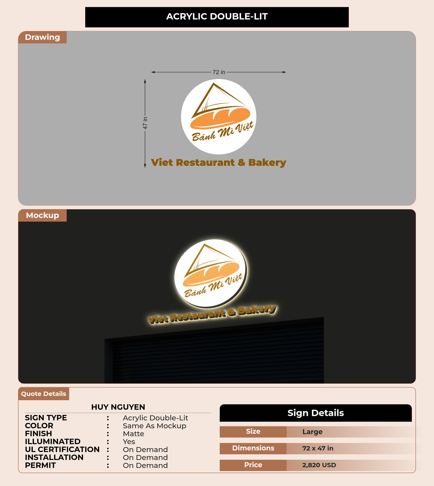 CUSTOM MOCKUP SIGN FOR Huy Nguyen
