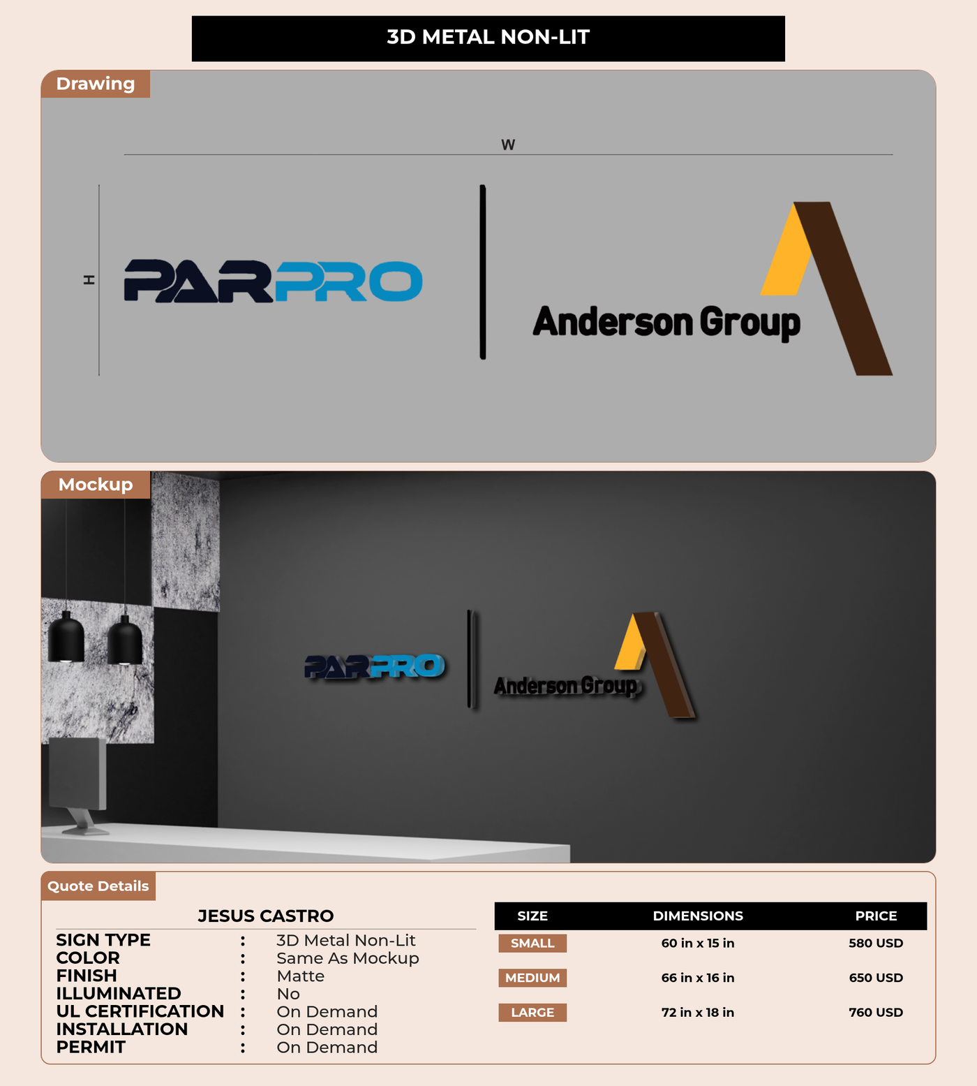 CUSTOM MOCKUP SIGN FOR Jesus Castro