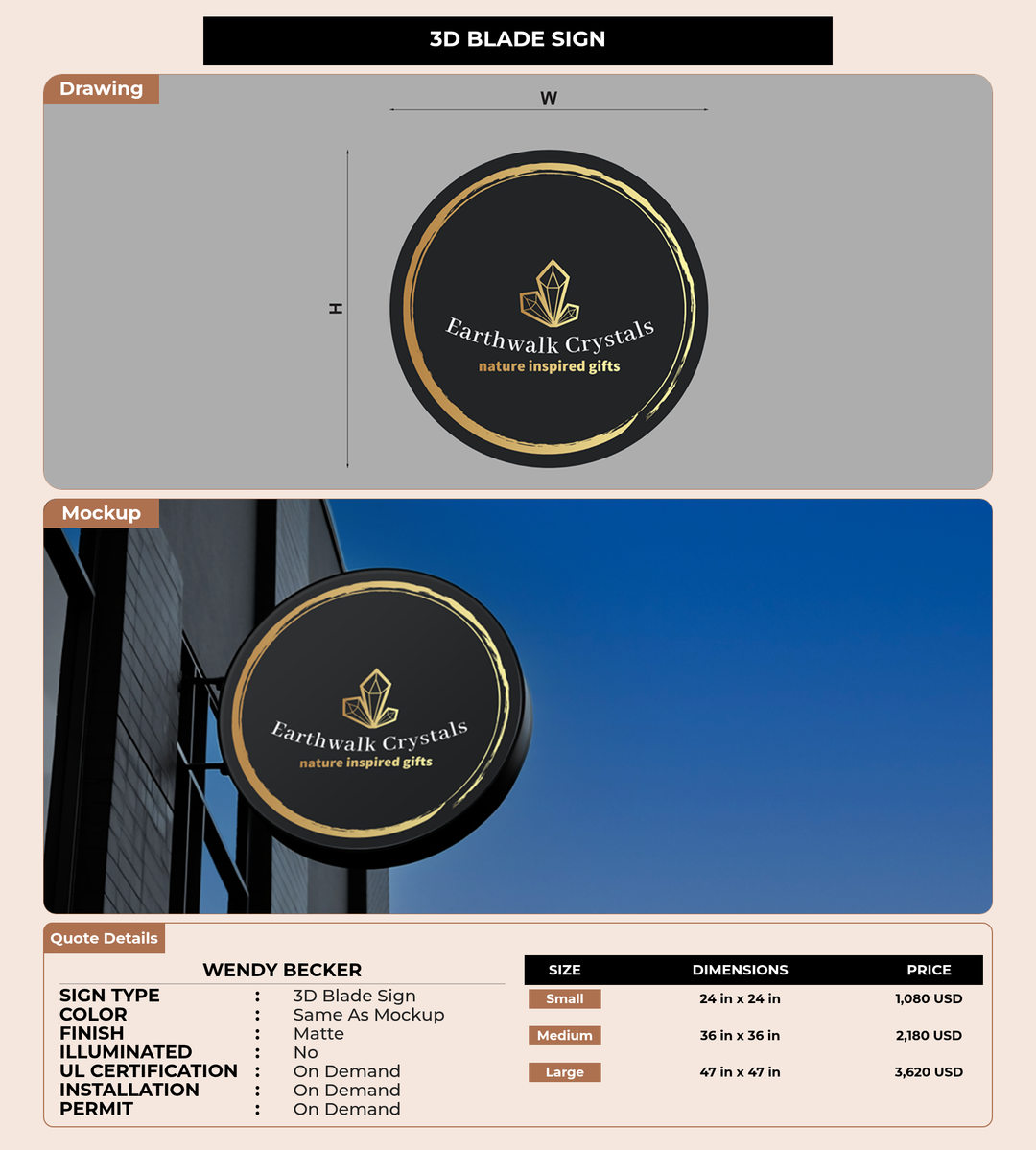 CUSTOM MOCKUP SIGN FOR Wendy Becker