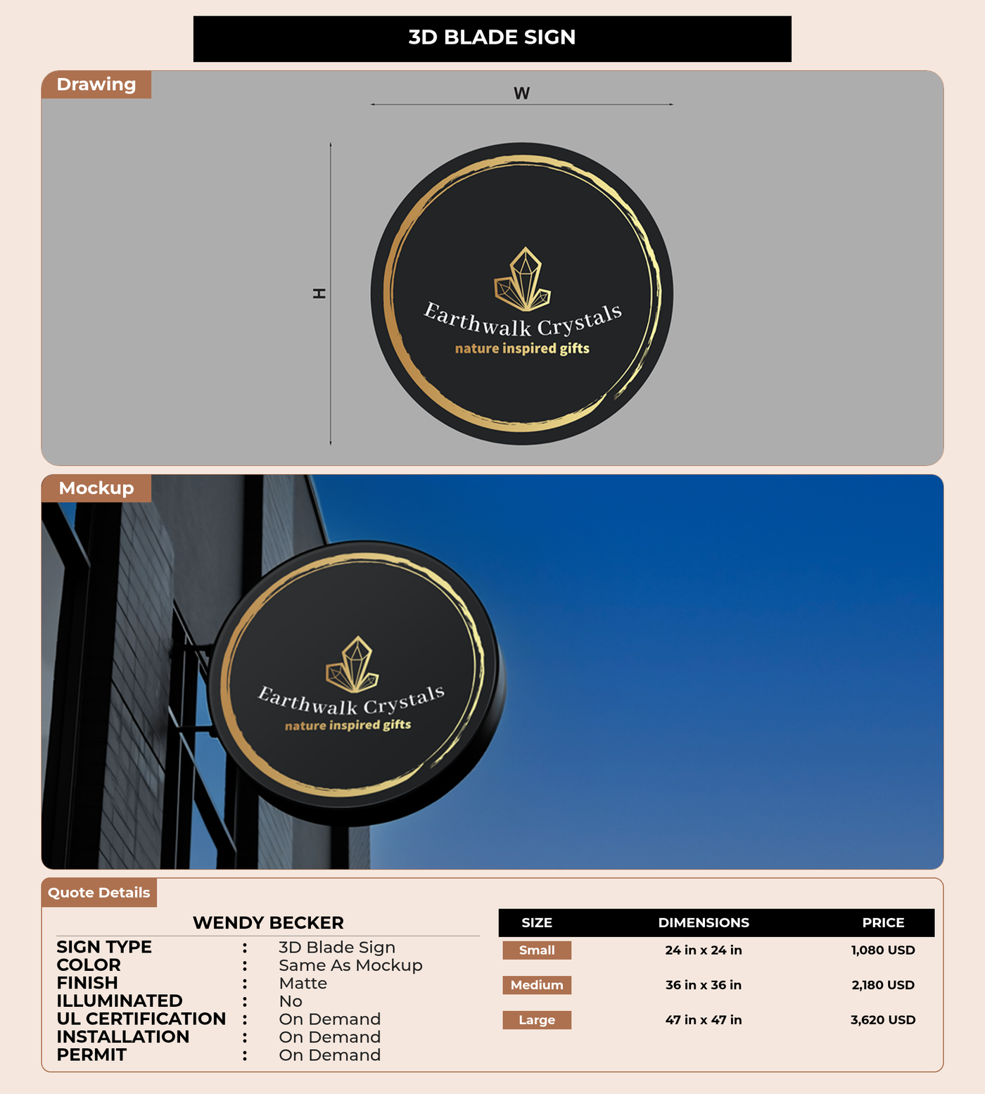 CUSTOM MOCKUP SIGN FOR Wendy Becker