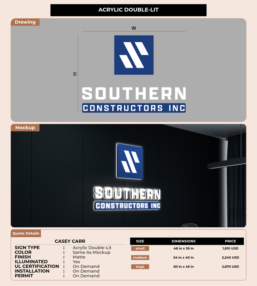 CUSTOM MOCKUP SIGN FOR Casey Carr